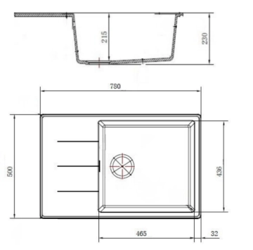 Комплект кухненска мивка сива и смесител Inox